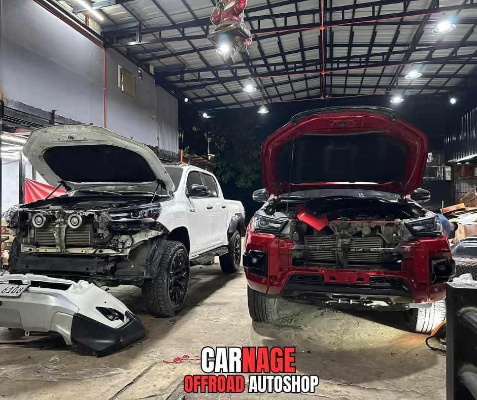 Two builds mid-install in the Carnage bay