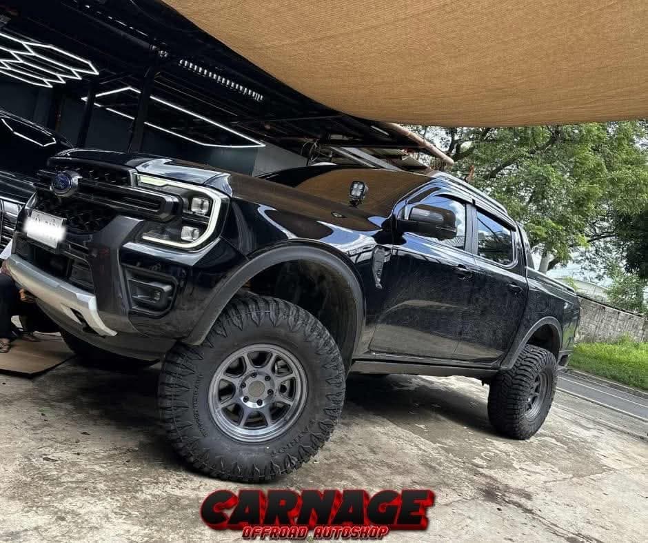 Lifted Ford Ranger Next-Gen — finished build outside the Carnage shop
